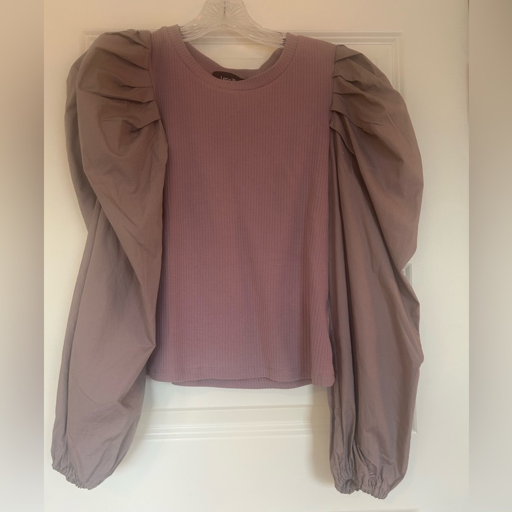 Lea & Viola Mauve Puff Sleeve Blouse